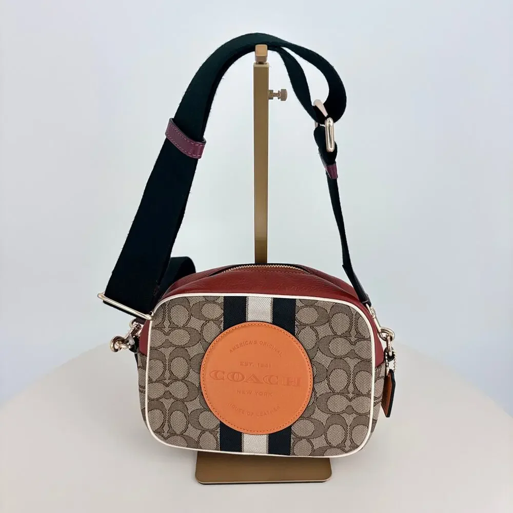 Authenticated COACH Signature 1912 Brown Multi Jacquard Leather Shoulder Bag - Picture 2 of 11